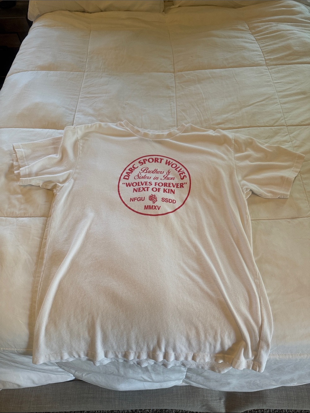 Darc Sport White Short Sleeve Tee with Red Circular Logo